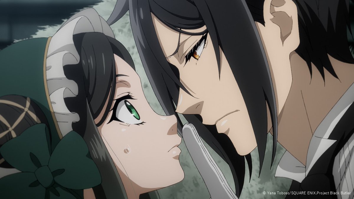 kuroshitsuji_pr's tweet photo. ✦•──
  先行カット＆あらすじ公開
　　　　　　　　　　　──•✦

➢第4話「その執事、奉公」

サリヴァンとの交換条件により、彼女の執事として仕えることになったセバスチャン。
一方で、別人のようになってしまったシエル。
セバスチャンは自分の代わりに、世話役としてフィニを抜擢する。
大人に怯えるシエルに優しく付き添いながら、フィニはシエルとの出会いを思い出す。

https://t.co/XgDwS9Af9q

🎥放送＆配信情報
4/26(土)23:30～よりTOKYO MXほかにて放送！
ABEMAでは地上波同時配信⚡

#黒執事
#BlackButler