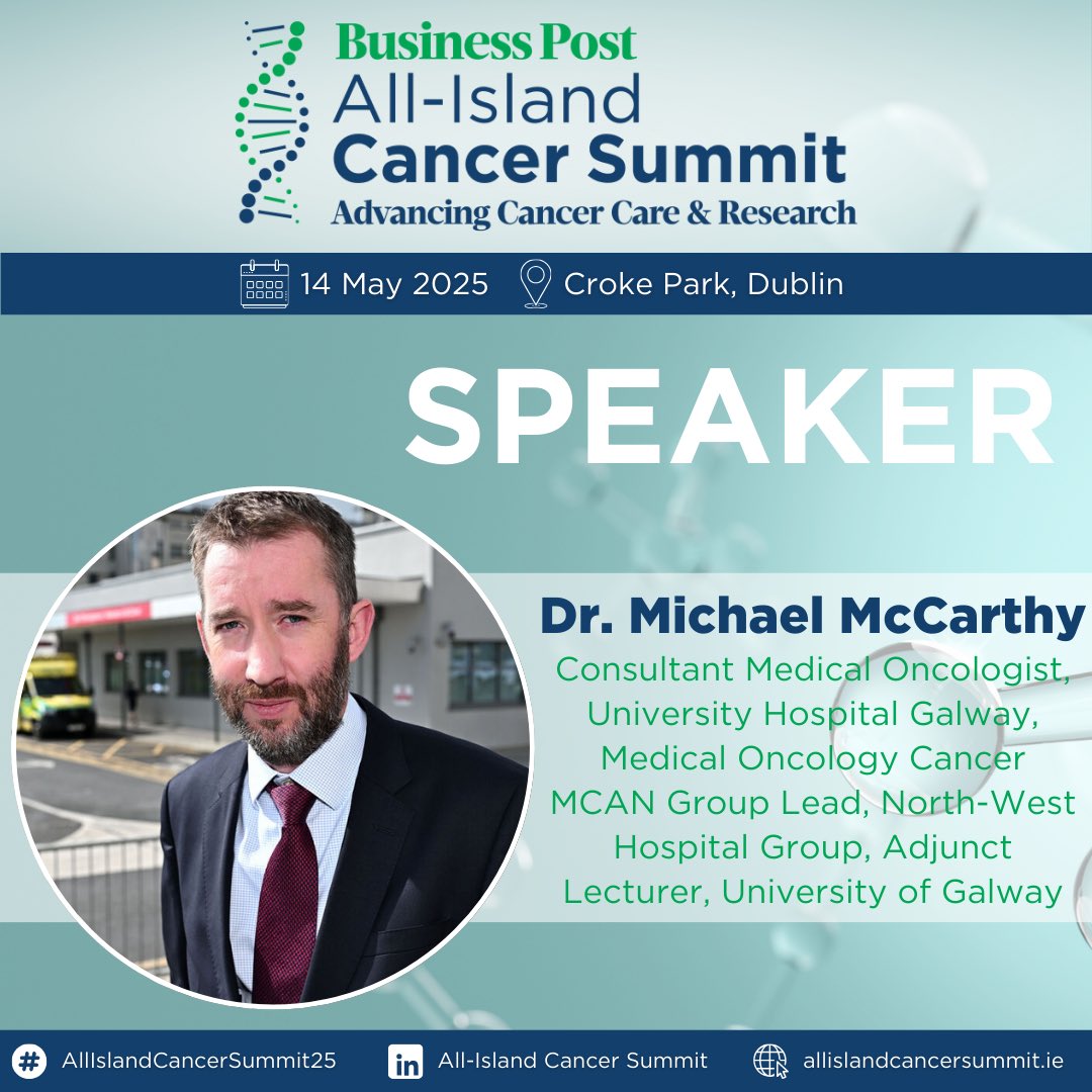 michaeltmccarthy (@mccarthymt7) on Twitter photo I’m looking forward to the All Island Cancer Summit in Croke Park on the 15th May… A very interesting line up of speakers and topics.
I will try to gate-crash the drug access session also!
<a href="/IrishCancerSoc/">Irish Cancer Society</a> <a href="/CancerUniGalway/">Cancer | University of Galway-HSE West North West</a> <a href="/OECI_EEIG/">Organisation of European Cancer Institutes</a>
#AllIslandCancerSummit25 I’m looking forward to the All Island Cancer Summit in Croke Park on the 15th May… A very interesting line up of speakers and topics.
I will try to gate-crash the drug access session also!
<a href="/IrishCancerSoc/">Irish Cancer Society</a> <a href="/CancerUniGalway/">Cancer | University of Galway-HSE West North West</a> <a href="/OECI_EEIG/">Organisation of European Cancer Institutes</a>
#AllIslandCancerSummit25