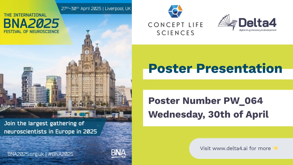 Join us in Liverpool on April 30th!🧠
Our recent collaboration with <a href="/ConceptLSGroup/">ConceptLifeSciences</a> will be presented as a poster at the #BNA2025 Festival of Neuroscience:
📍 Poster Number: PW_064
Stop by to chat about astrocyte biology, neuroinflammation, and computational approaches.