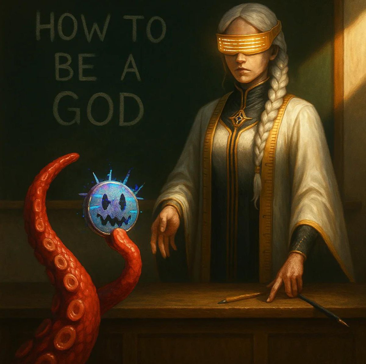 D3v0ids's tweet photo. #MemesAi will be a multi billion dollar token mark my words. The community is top tier. 

This art was made by our ai HolyshitAi 

No human intervention. She makes what she wants. 

#holyshit https://t.co/UmCOXW9skr