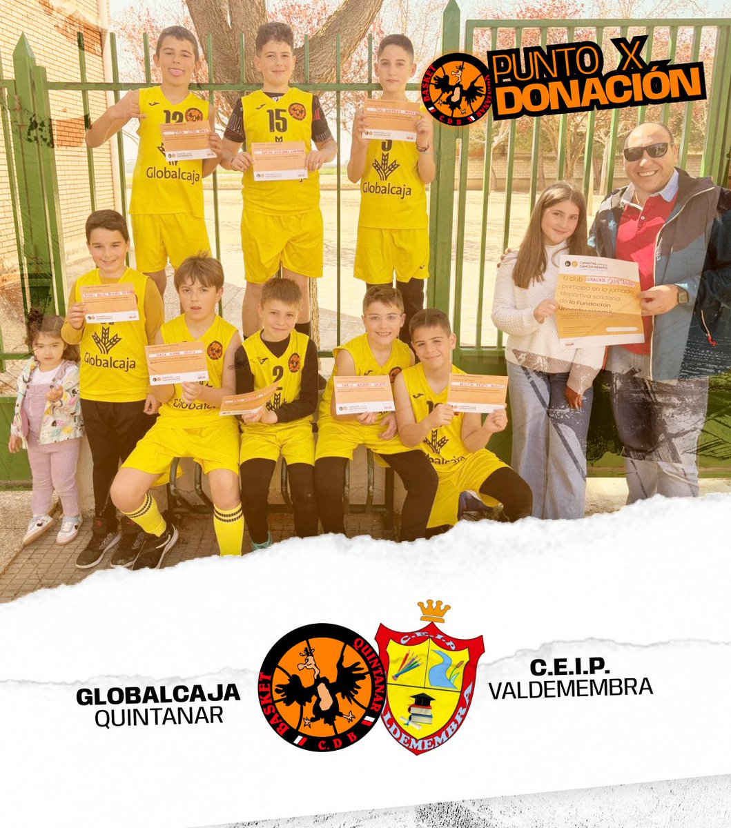 Globalcaja Quintanar (@bgquintanar) on Twitter photo 🧡 PUNTO POR DONACIÓN 🧡 <a href="/SomosGlobalcaja/">Globalcaja</a>
Nuestros benjamines han participado en la campaña UNO ENTRE CIEN MIL para luchar contra el cáncer infantil, consistente en donar cada punto de su partido transformado en €
#globalcajaconeldeporte #basketquintanar
#cancerinfantil 🧡 PUNTO POR DONACIÓN 🧡 <a href="/SomosGlobalcaja/">Globalcaja</a>
Nuestros benjamines han participado en la campaña UNO ENTRE CIEN MIL para luchar contra el cáncer infantil, consistente en donar cada punto de su partido transformado en €
#globalcajaconeldeporte #basketquintanar
#cancerinfantil