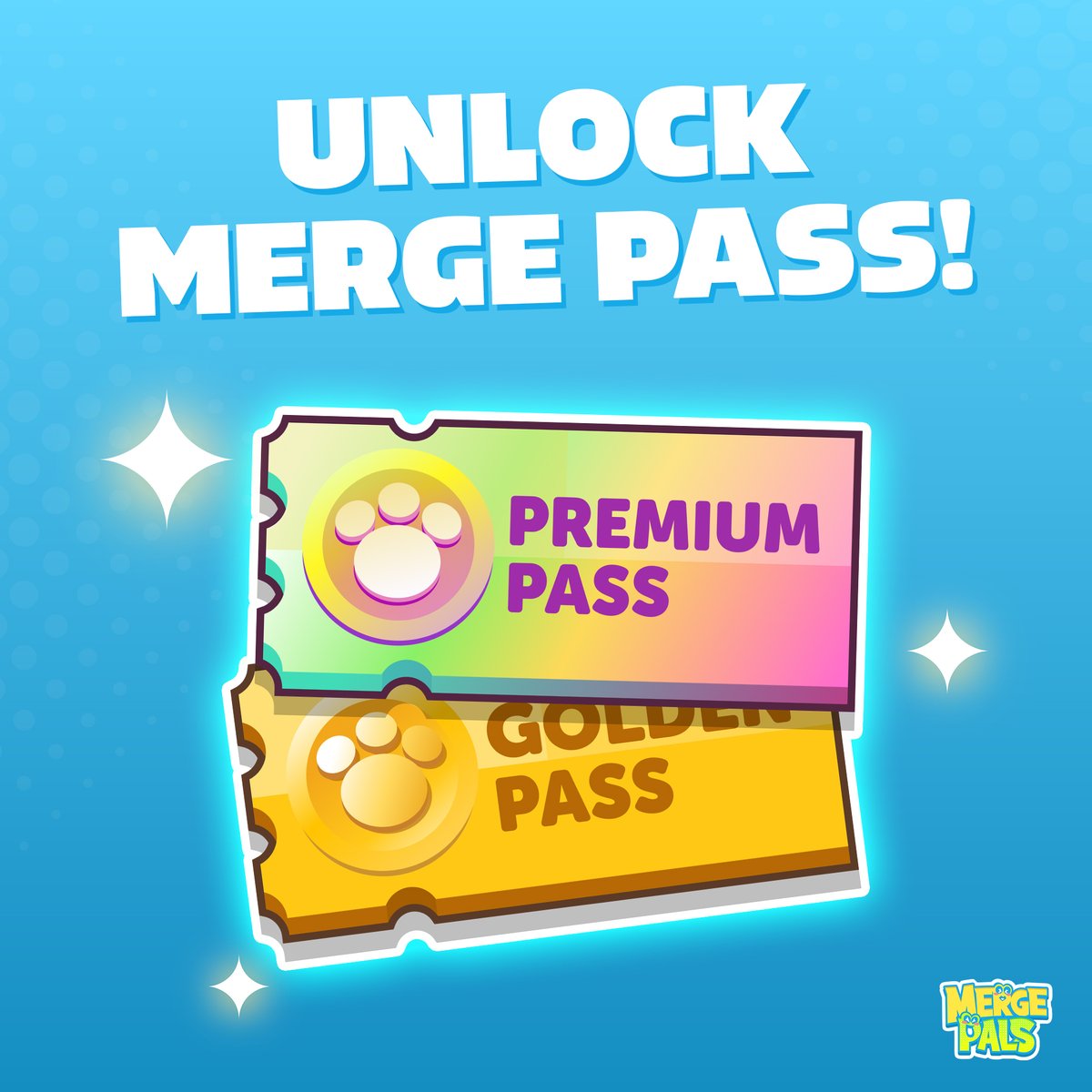 Merge Pass is BACK! 🎟

You’ve got 2 weeks to crush 20 levels. Complete daily quests, earn points, and stack up those Coins &amp; Gacha Tickets.

It’s FREE, but if you wanna go BIG? Go Golden or Premium! 💎