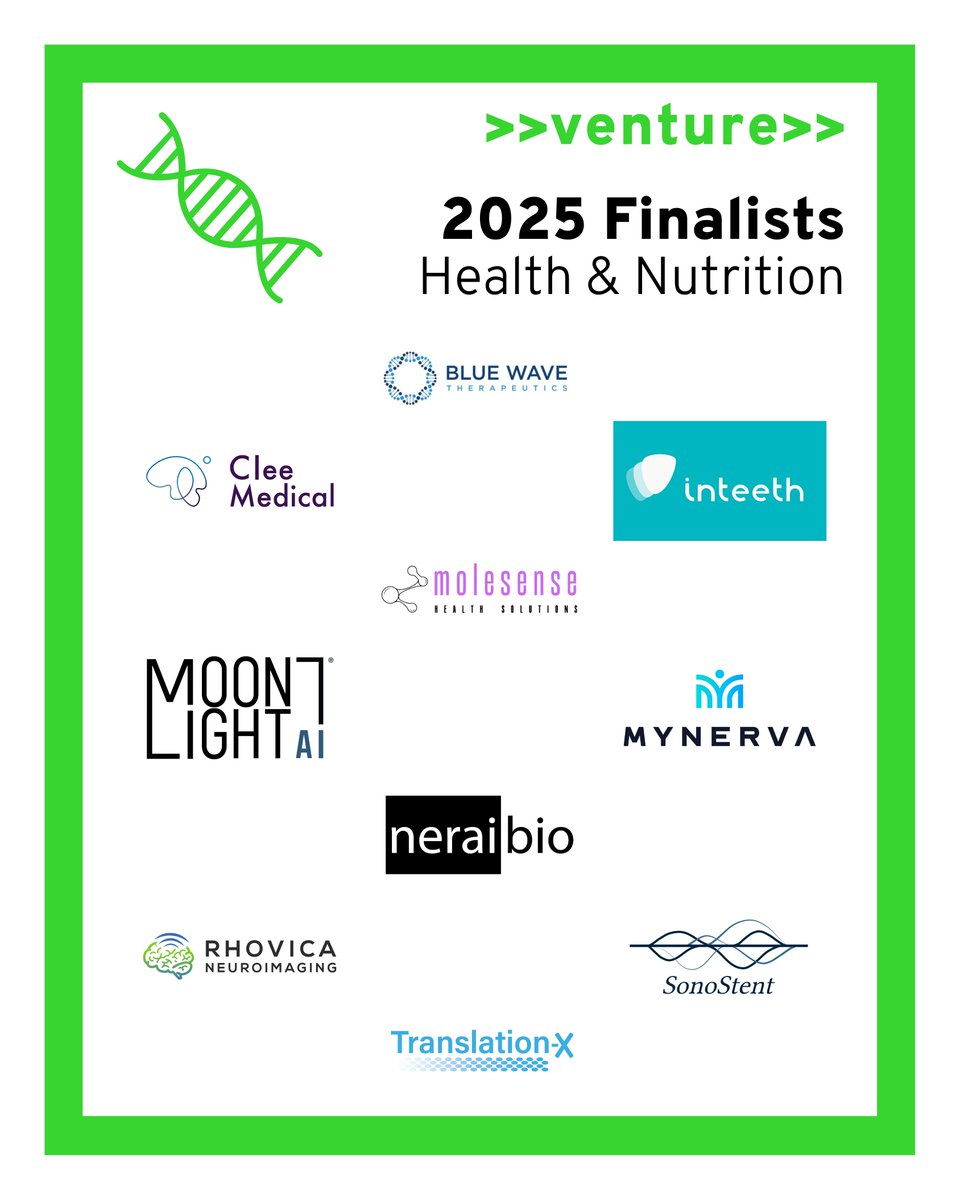 We’re continuing our finalist showcase with the Health &amp; Nutrition vertical today! 🩺🥗

From non-invasive diagnostics and pain relief to precision gene editing and smarter cancer care—these 10 startups are redefining the future of health.

Meet them all: venture.ch/finalists-2025