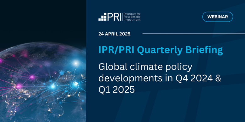 Tomorrow! Webinar! IPR / PRI Quarterly Briefing: Latest on climate policy developments through the end of Q1 2025. Investor implications for global transition to #netzero. Thursday 24th April 14:00 London. Register: unpri.org/all-events-and… #iprforecasts