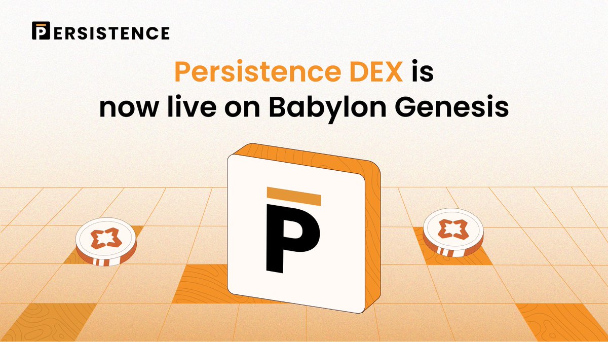 🚨 JUST IN: Persistence DEX is now live on Babylon Genesis Network.

This marks a major step toward becoming the BTCFi liquidity hub, with BTC, Bitcoin-related assets, and LSTs set to drive Bitcoin DeFi adoption on <a href="/babylonlabs_io/">Babylon</a> 

Check it out 👉 app.persistence.one