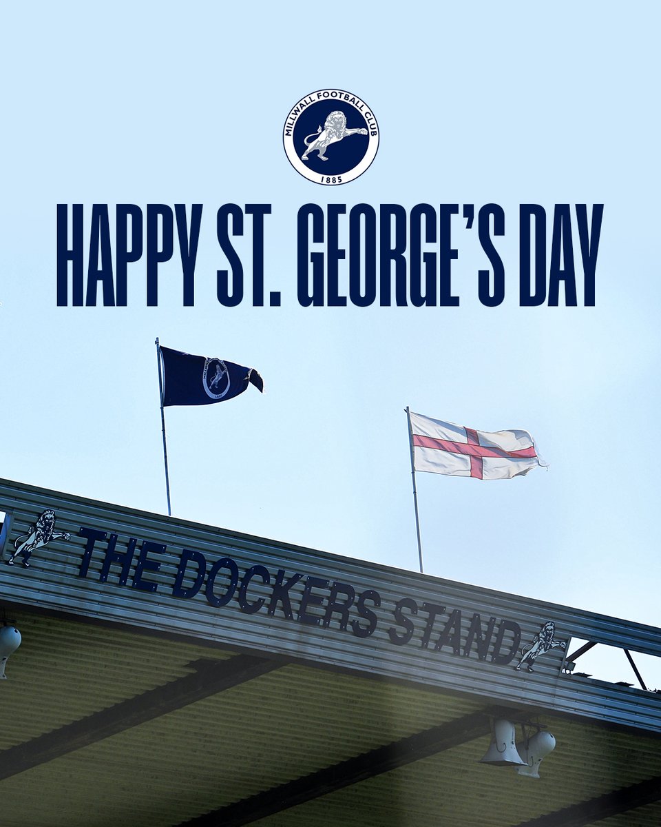 Happy St. George's Day, #Millwall fans! 🏴󠁧󠁢󠁥󠁮󠁧󠁿