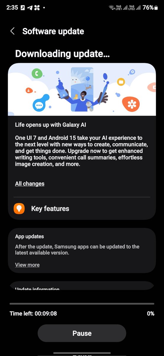 PavanKalburgi2's tweet photo. @SamsungIndia @oneui7 received one ui 7 india S24 ultra https://t.co/g1TOKXG6JO