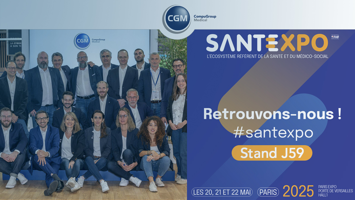 🚀 CompuGroup Medical vous donne rendez-vous à SantExpo 2025, les 20, 21 et 22 mai, stand J59 !

 Rejoignez-nous et découvrez nos dernières innovations, testez les démos en direct et échangez avec nos experts. 🤩
