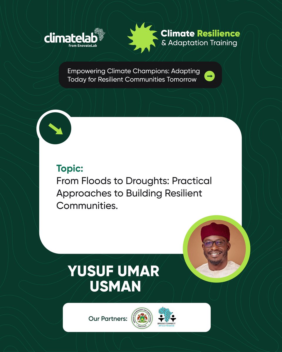 Enovatelab's tweet photo. Yusuf (@consultwithyusuf)  is a climate change advocate and youth development champion dedicated to grassroots climate education, sustainable practices, and inclusive policy advocacy. He actively mentors young people and supports public health initiatives, particularly https://t.co/uZfbdbJRmH