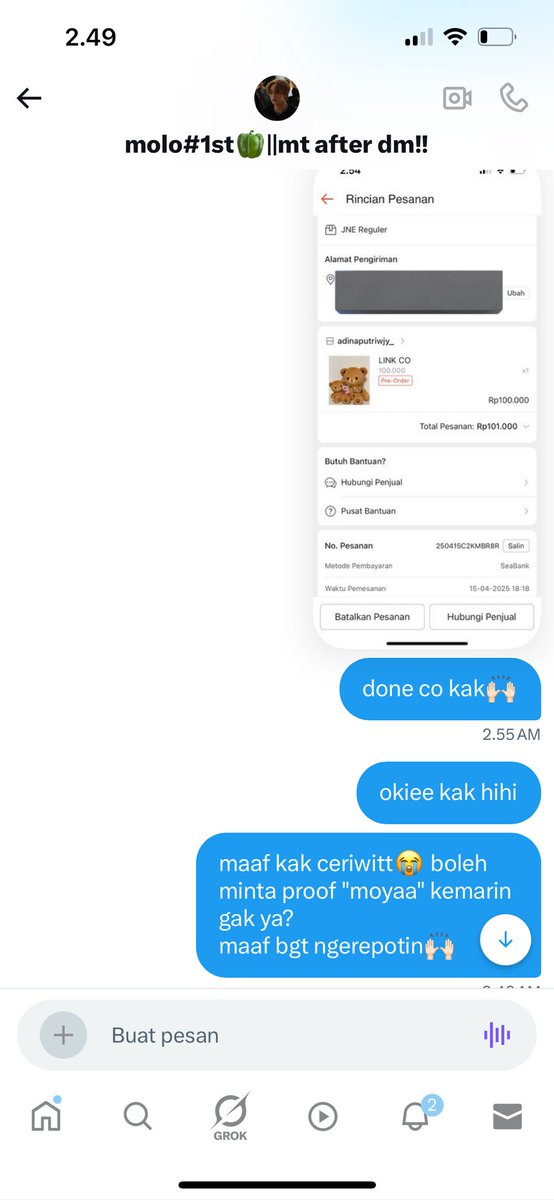 Moyaa (@buluketekanton) on Twitter photo HELP RT‼️ SCAMMER
<a href="/mahaelele_/">molo#1st🫑||mt after dm!!</a>
085710947086
Dwiputriayuni /Putridwiayuni
Awalnya dri komun aku liat twt dia sell doll kuri, kebetulan aku pengen bgt doll kuri rd ina untuk bawa ke login nct wish nanti. jadi aku langsung dm dia 😭 beneran se excited ituu aku pgn ketemu kuri😭 HELP RT‼️ SCAMMER
<a href="/mahaelele_/">molo#1st🫑||mt after dm!!</a>
085710947086
Dwiputriayuni /Putridwiayuni
Awalnya dri komun aku liat twt dia sell doll kuri, kebetulan aku pengen bgt doll kuri rd ina untuk bawa ke login nct wish nanti. jadi aku langsung dm dia 😭 beneran se excited ituu aku pgn ketemu kuri😭