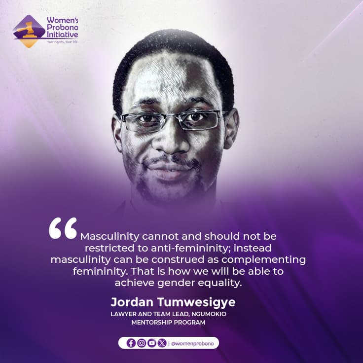 The Women's Probono Initiative (@womenprobono) on Twitter photo "Masculinity isn’t the opposite of femininity—it can complement it." Insightful words from <a href="/JTumwesigye/">Jordan Tumwesigye</a>, reminding us that rethinking gender roles is key to achieving true equality.
Join us today at 2PM for our #BrownBag session as Jordan leads a vital conversation on engaging "Masculinity isn’t the opposite of femininity—it can complement it." Insightful words from <a href="/JTumwesigye/">Jordan Tumwesigye</a>, reminding us that rethinking gender roles is key to achieving true equality.
Join us today at 2PM for our #BrownBag session as Jordan leads a vital conversation on engaging