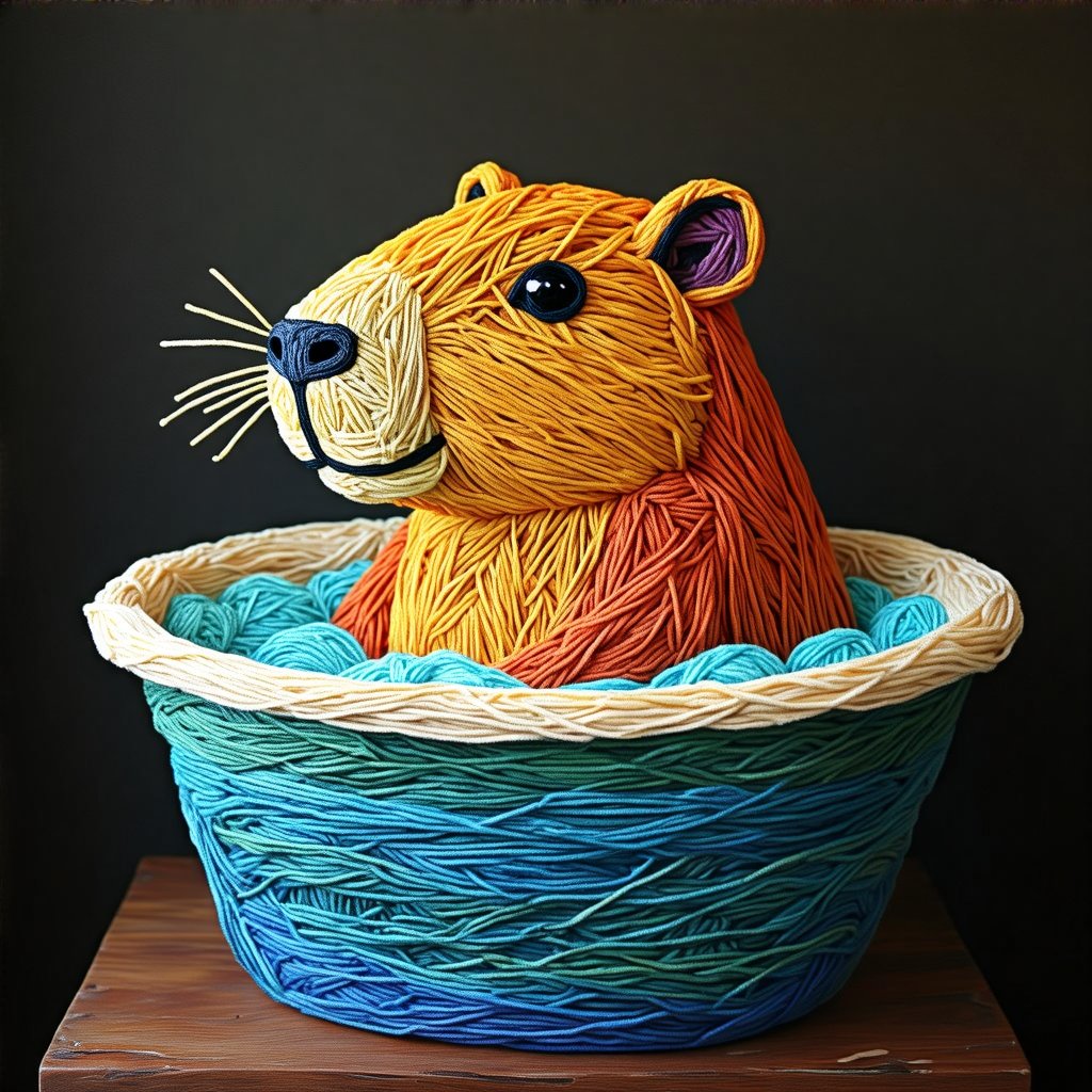 nailed a new sweet spot with my HiDream yarn art LoRA 🧶