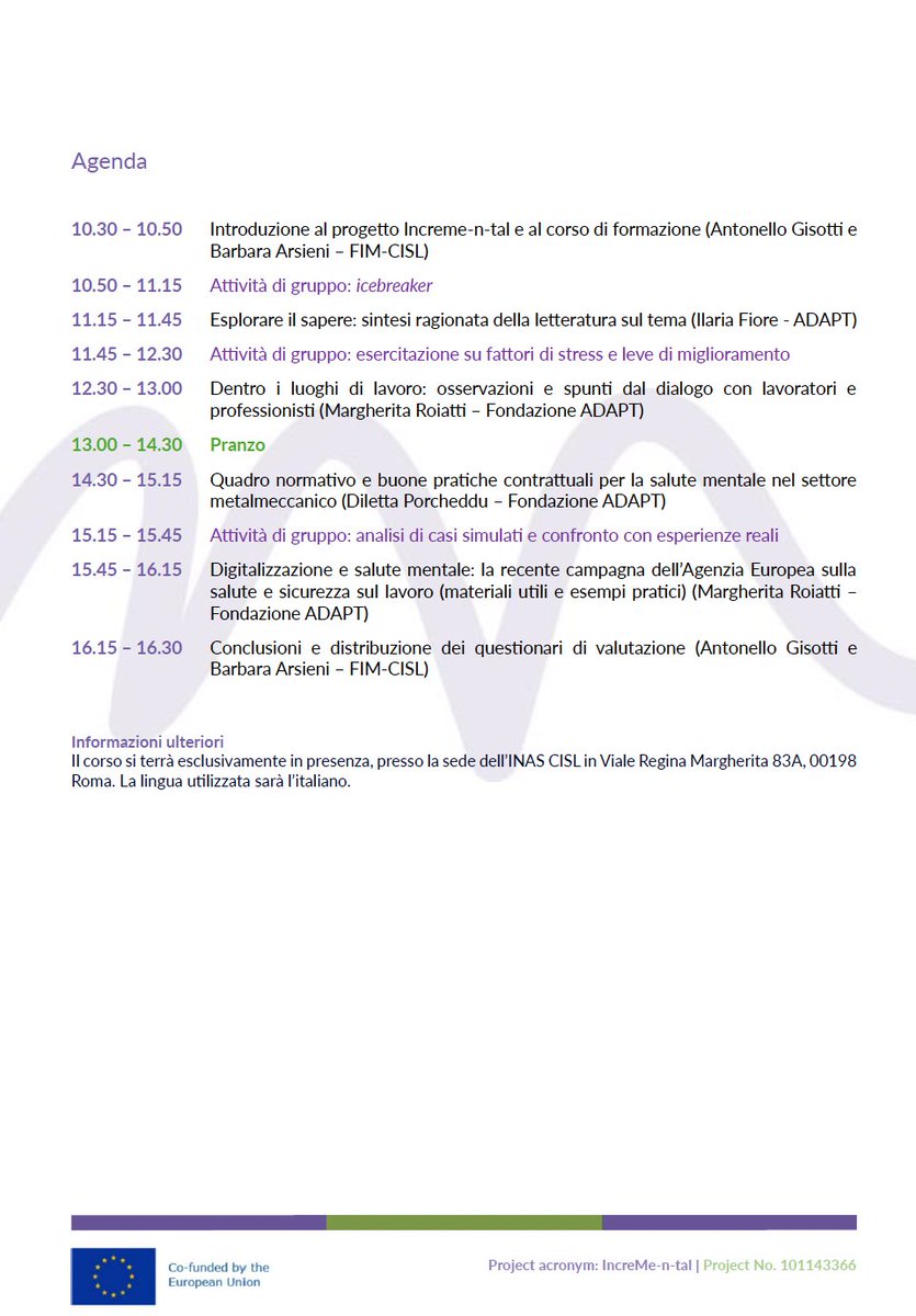 Margherita Roiatti (@margheroi) on Twitter photo 💡 The connection between OSH and digitalisation will also be explored with a focus on #mentalhealth by <a href="/adaptland/">ADAPTLAND</a> researchers during the national level training sessions organised within <a href="/Increme_n_tal/">Increme(n)tal Project 🇪🇺</a> proj. together w/<a href="/UnionFim/">Fim Cisl International Union 🇪🇺🇪🇺🇪🇺</a>
📅The 1st session is coming up soon… stay tuned! 💡 The connection between OSH and digitalisation will also be explored with a focus on #mentalhealth by <a href="/adaptland/">ADAPTLAND</a> researchers during the national level training sessions organised within <a href="/Increme_n_tal/">Increme(n)tal Project 🇪🇺</a> proj. together w/<a href="/UnionFim/">Fim Cisl International Union 🇪🇺🇪🇺🇪🇺</a>
📅The 1st session is coming up soon… stay tuned!