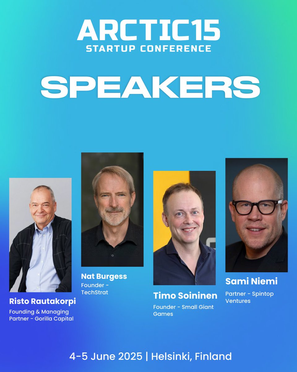 🔥 Second Round of Speakers Announced for Arctic15 Startup Conference 2025!

We're proud to present another stellar lineup of founders, VCs, and tech leaders who are redefining growth, impact, and innovation.

#ActionMatters