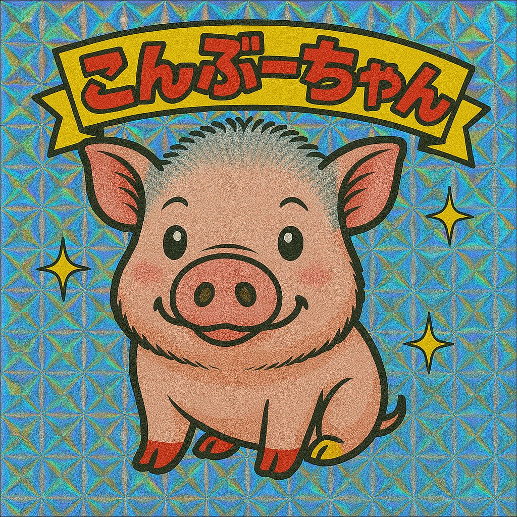 こんぶーちゃんのビックリマンチョコシール😍マニキュアもちゃんとしてるの💅

他の豚飼いさん達にもぜひやってもらいたい❣️
で、全部を1枚の画像にしたい🐷❤️
#ビックリマンチョコ風
#マイクロブタ