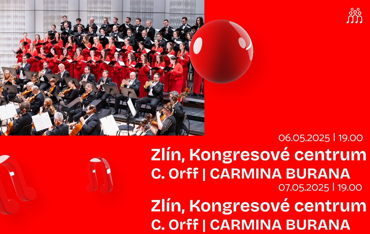 cas_sbor's tweet photo. Milí hudební a sboroví přátelé. 

Můžete se těšit na dva velkolepé koncerty ve Zlíně v Kongresovém centru společně s Filharmonií Bohuslava Martinů. 

Na programu zazní mimořádné dílo skladatele Carl Orffa - CARMINA BURANA. 

Úterý 6. 5. 2025 | 19.00
Středa 7. 5. 2025 | 19.00 https://t.co/1O8qllwToI
