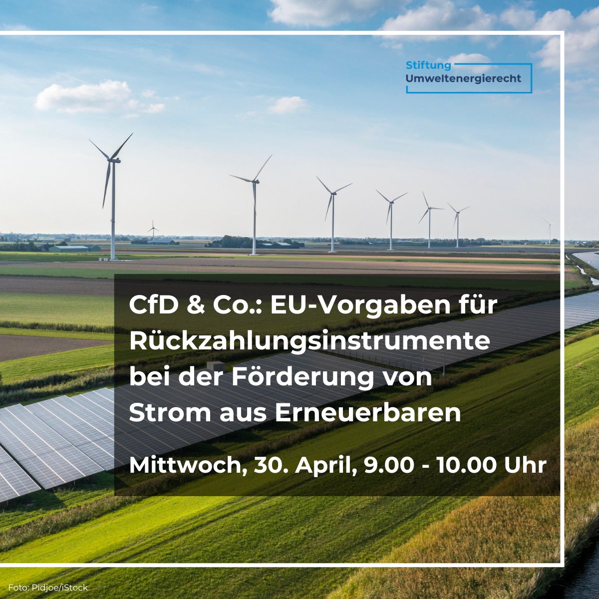 Die Förderung von #Strom aus Erneuerbaren muss in D reformiert werden. Welche Pflichten und Spielräume der dt. Gesetzgeber hat, zeigen wir in einem kostenfreien Online-Seminar #CfD #EEG 

📅 Mittwoch, 30. April
🕘 9 - 10 Uhr 
💻 Online

Jetzt anmelden: 
➡️ lnkd.in/ePcvxkmH