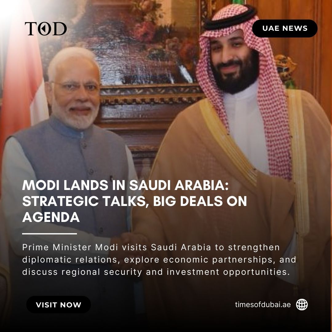 timesofdubai_'s tweet photo. PM Modi engages with Saudi leaders to boost economic collaboration, enhance strategic ties, and discuss mutual growth opportunities.
#timesofdubai #ModiInSaudi #IndiaSaudiTies #Diplomacy #EconomicPartnership #StrategicRelations #GlobalIndia #BilateralTalks https://t.co/9EOzyqML5X