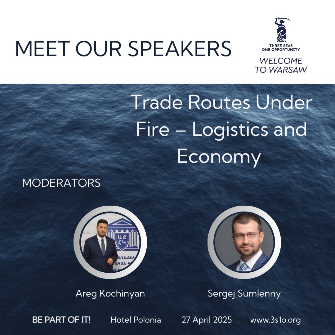 3S1O (@3s1oconference) on Twitter photo Pathway: #BlackSea 🌊
RTD: Trade Routes Under Fire – Logistics and Economy⚠️
Moderated by: <a href="/AregKochinyan/">Areg Kochinyan</a> | RCSP and <a href="/sumlenny/">Sergej Sumlenny, LL.M</a> | <a href="/EuroResilience/">European Resilience Initiative Center</a>
#3S1O #WelcomeToWarsaw #April27 #SideEvent #3SISummit2025 Pathway: #BlackSea 🌊
RTD: Trade Routes Under Fire – Logistics and Economy⚠️
Moderated by: <a href="/AregKochinyan/">Areg Kochinyan</a> | RCSP and <a href="/sumlenny/">Sergej Sumlenny, LL.M</a> | <a href="/EuroResilience/">European Resilience Initiative Center</a>
#3S1O #WelcomeToWarsaw #April27 #SideEvent #3SISummit2025