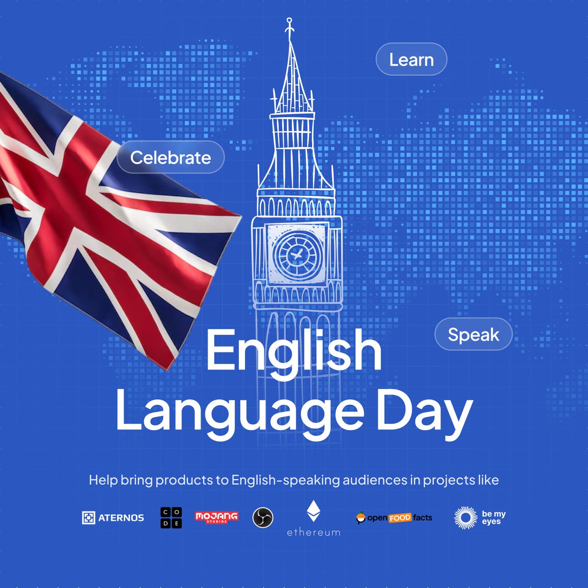 Celebrate #EnglishLanguageDay with action —
🌐 Help localize open projects.
🫶 Make content accessible to all.
l.crowdin.com/dpYid9j