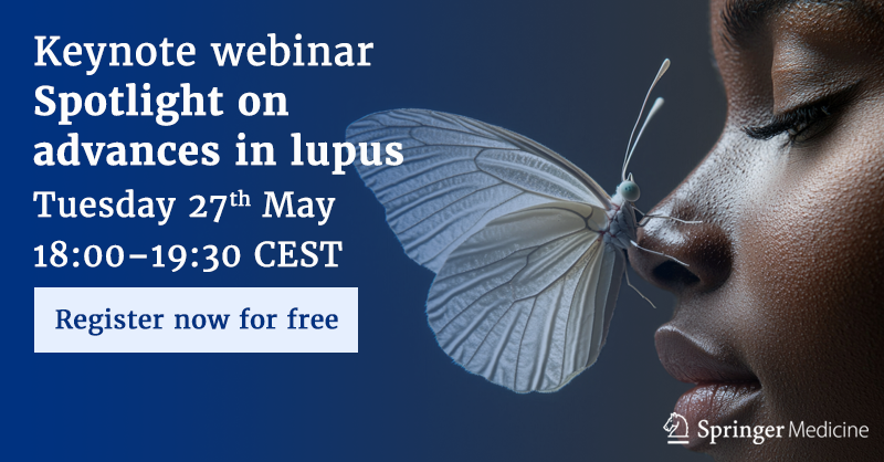 Springer_Med's tweet photo. Increase your understanding of the new biomarkers for early diagnosis of lupus, the development of novel targeted therapies, and learn how to integrate these into your clinical practice, offering your patients more personalized treatments.