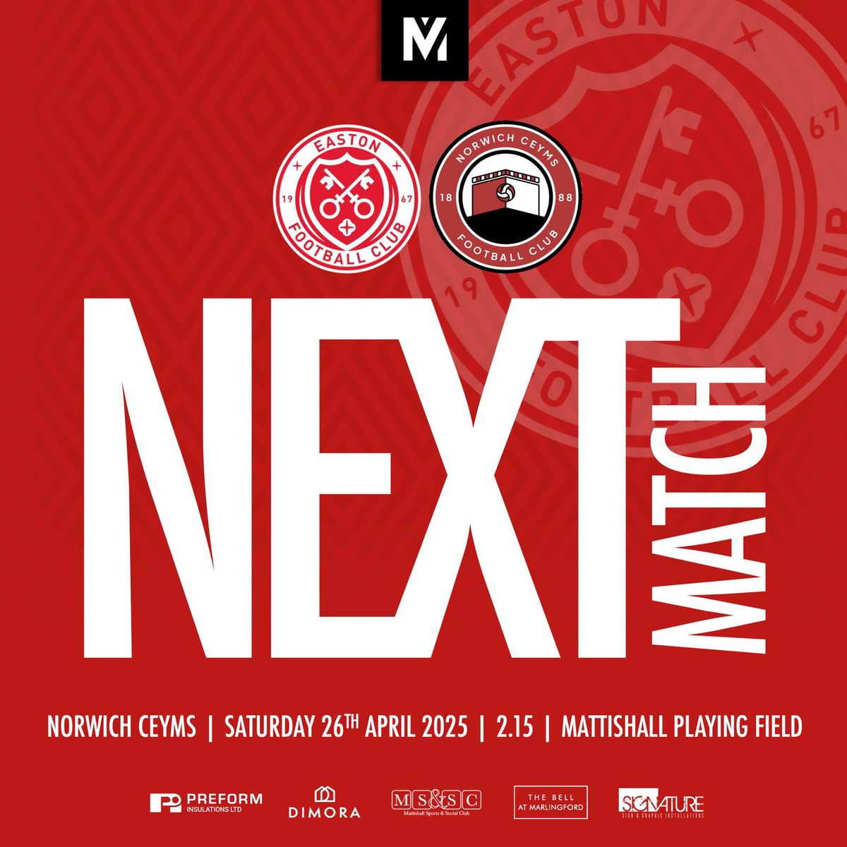 Easton FC (@eastonfc) on Twitter photo Two to go as the firsts kick off the final weekend of the season with a home fixture against 3rd placed <a href="/NorwichCeyms/">Norwich CEYMS</a>. Kick off is at 2:15pm ❤️🖤 Two to go as the firsts kick off the final weekend of the season with a home fixture against 3rd placed <a href="/NorwichCeyms/">Norwich CEYMS</a>. Kick off is at 2:15pm ❤️🖤