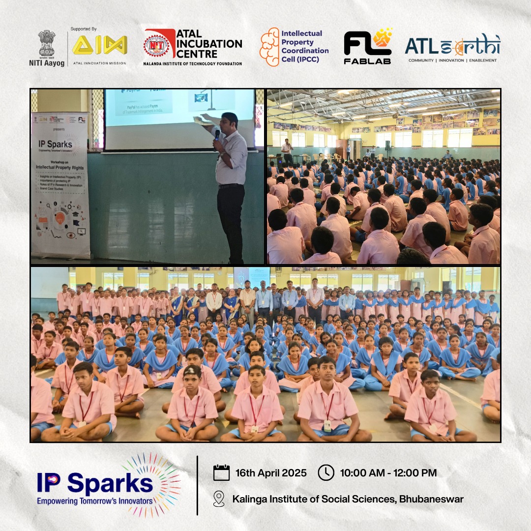 AIMtoInnovate's tweet image. 🧠⚡The IP Sparks Workshop kicks off at AIC-Nalanda Institute of Technology Foundation! Over 300 bright tinkerers from ATLs across Odisha dove into the Intellectual Property Rights.
This initiative is CHANGING students understanding about the protection of their creative ideas.