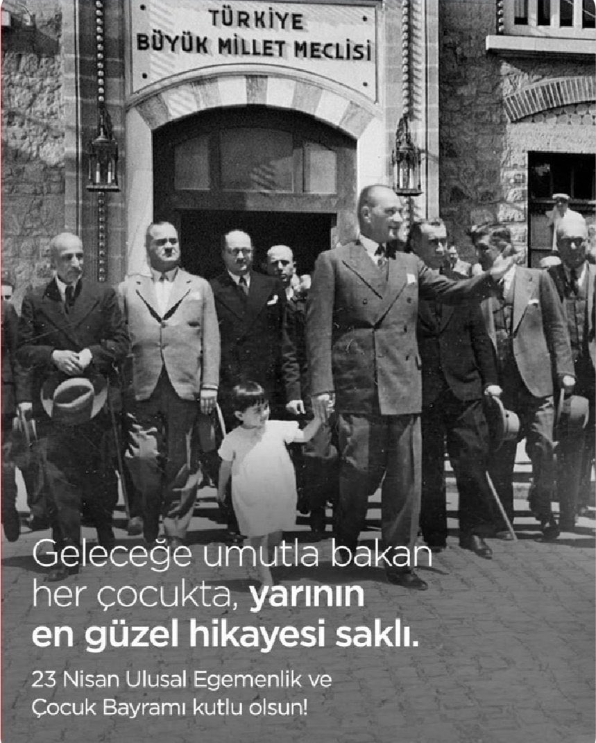 'Sizler, hepiniz geleceğin bir gülü ve ikbal ışığısınız. Memleketi asıl ışığa boğacak olan sizlersiniz...'
Mustafa Kemal Atatürk 

23 Nisan Ulusal Egemenlik ve Çocuk Bayramı Kutlu Olsun 🇹🇷
#23Nisan  #UlusalEgemenlikveÇocukBayramı