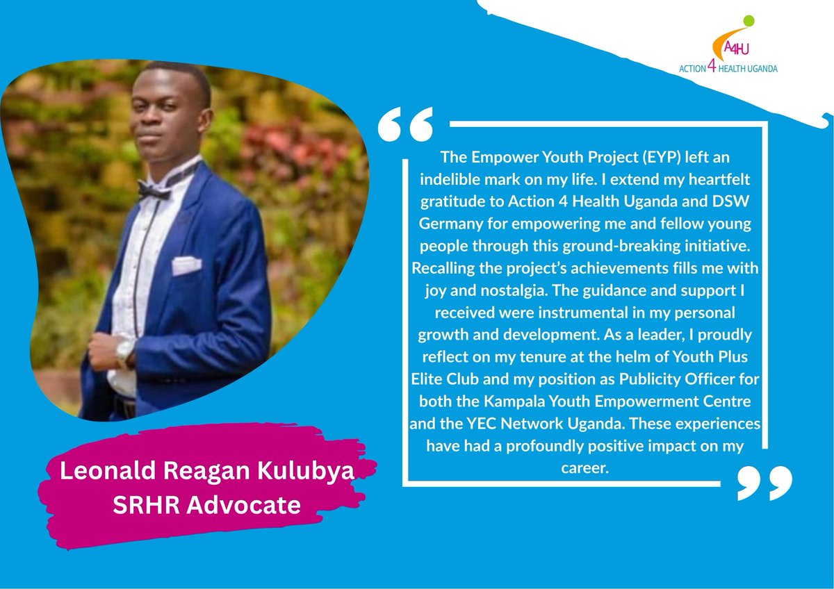 action4hU's tweet photo. Meet @RonnieReagan24 , an alumna of the Empower Youth Project that ended in December 2024. Young men like him are testaments of the importance of empowering young people for fulfilled lives. Read more of his story from this link: https://t.co/K1G76duqhy https://t.co/6Rswt7RqXK