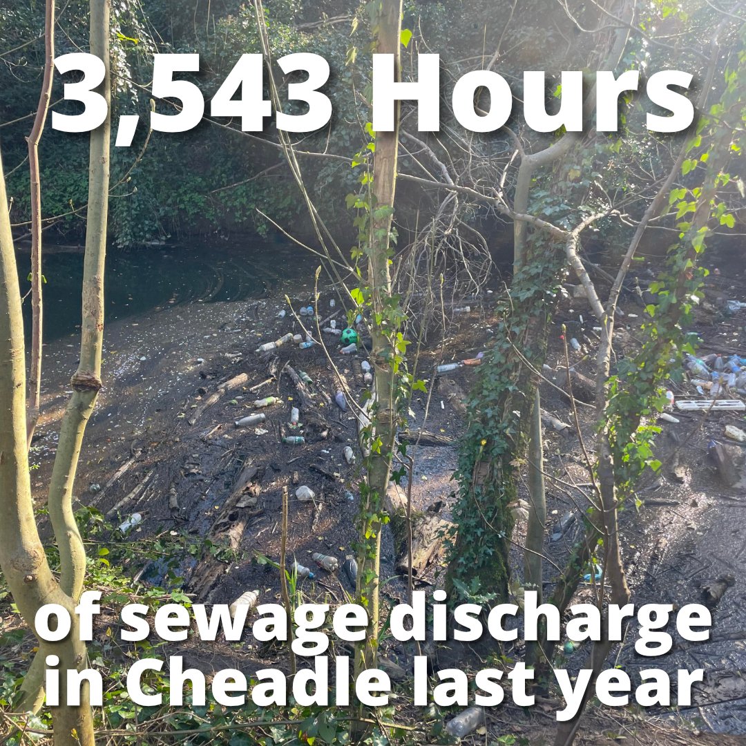 🚨 3,543 hours of sewage dumped in Cheadle last year. That’s nearly 5 months of pollution. I won’t stand for it.

I’ve backed tougher laws, signed the EDM for #BlueFlagRivers &amp; will keep fighting to clean up our waterways. Enough is enough. 🌊 #StopTheSewage