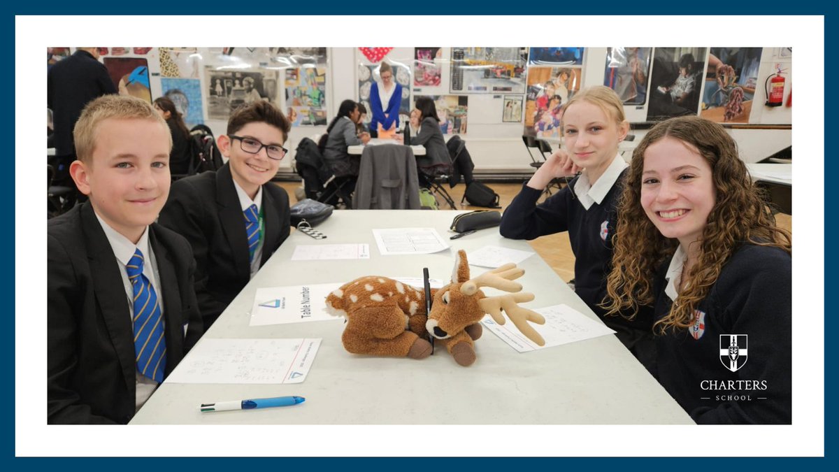ChartersSchool's tweet photo. #WhereIsWaddleton
🎉Huge congrats to Woody, Jessica, Zara & Andres for smashing the @UKMathsTrust Challenge at Vyners School! 🧠➕🤝 Competing with top schools like Eton & Merchant Taylors, they made Charters proud! 💪Big thanks to Mr McNamara for leading the team!👏 #Mathletes https://t.co/RYzJVp7ZE6
