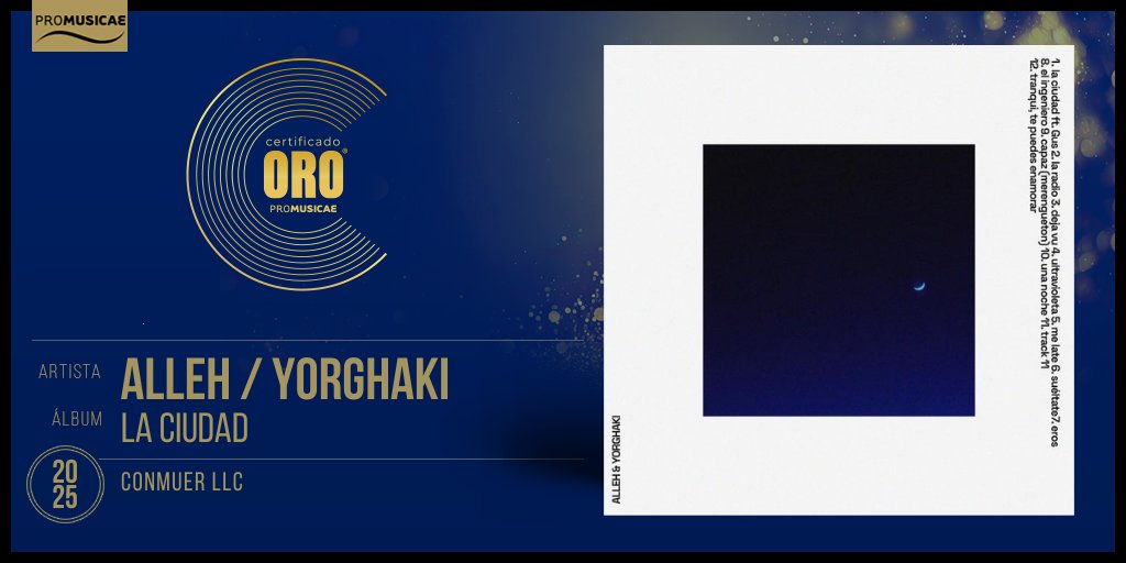 💽 #DiscoDeOro📀para el álbum LA CIUDAD de Alleh y Yorghaki