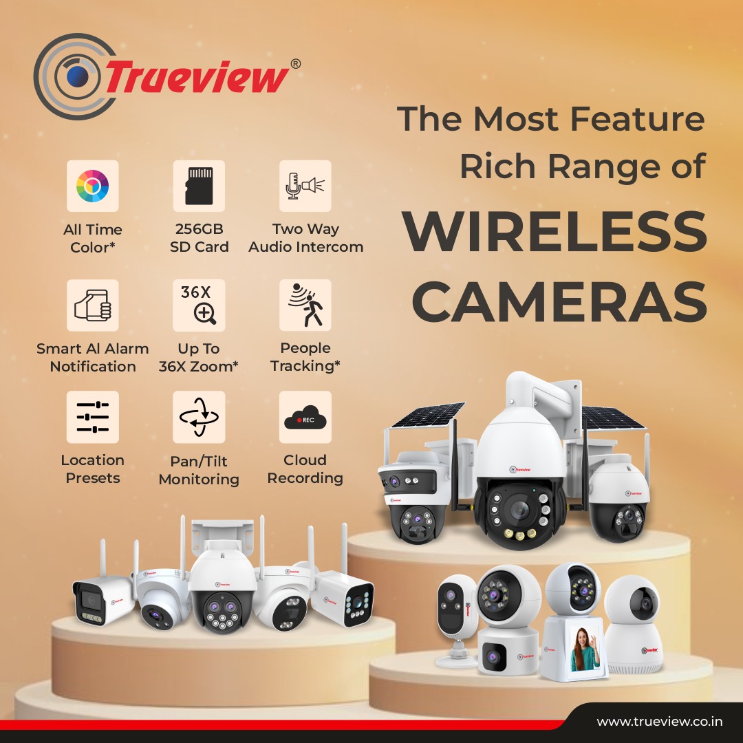 Protect what matters — day or night, rain or shine!

Our Wireless Cameras come with AI alerts, 36X zoom, solar power, and cloud recording.
Smart security, made simple.

#Trueview #CCTV #HomeSecurity #WirelessCamera #SmartCamera #CCTVIndia #EasySecurity #SafeHome #MadeInIndia