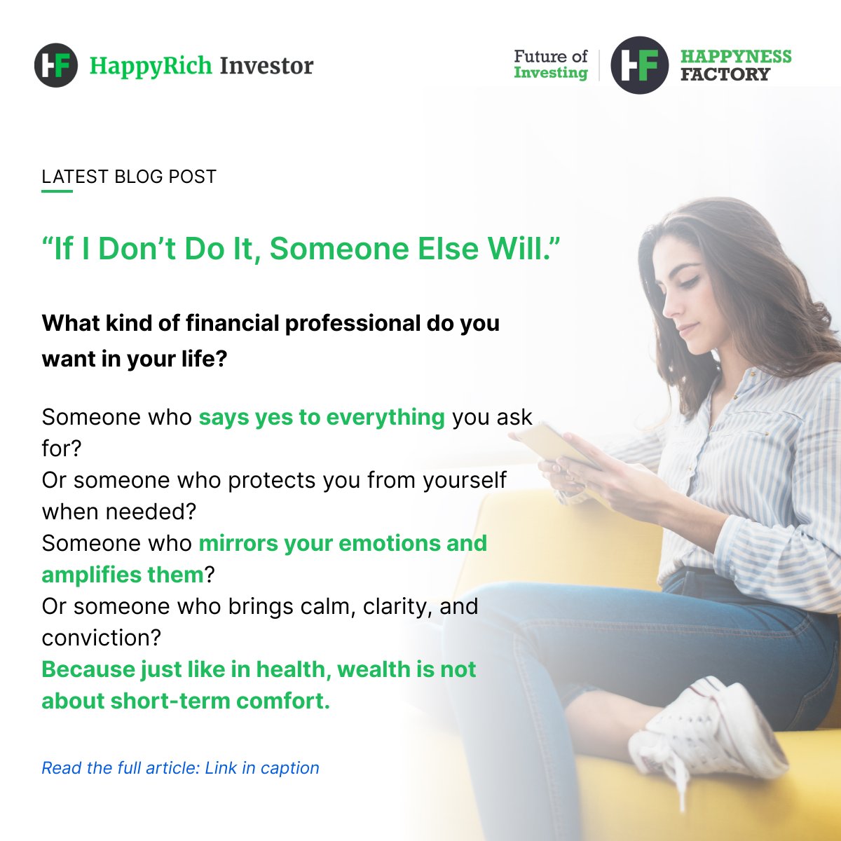 Real professionals don’t just say yes—they say what’s right.
Because your financial future deserves more than just approval.

Read the article to know more: bit.ly/4lMTgUs

#DoWhatsRight #TrustedAdvisor #FinancialWisdom #ClientFirst #HappynessFactory
