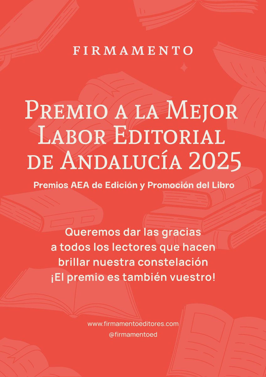 J.C Méndez Guédez (@mendezguedez) on Twitter photo Felicitaciones a la editorial <a href="/firmamentoed/">Firmamento Editores</a> por el Premio a la mejor labor editorial de Andalucía 2025. Felicitaciones a la editorial <a href="/firmamentoed/">Firmamento Editores</a> por el Premio a la mejor labor editorial de Andalucía 2025.