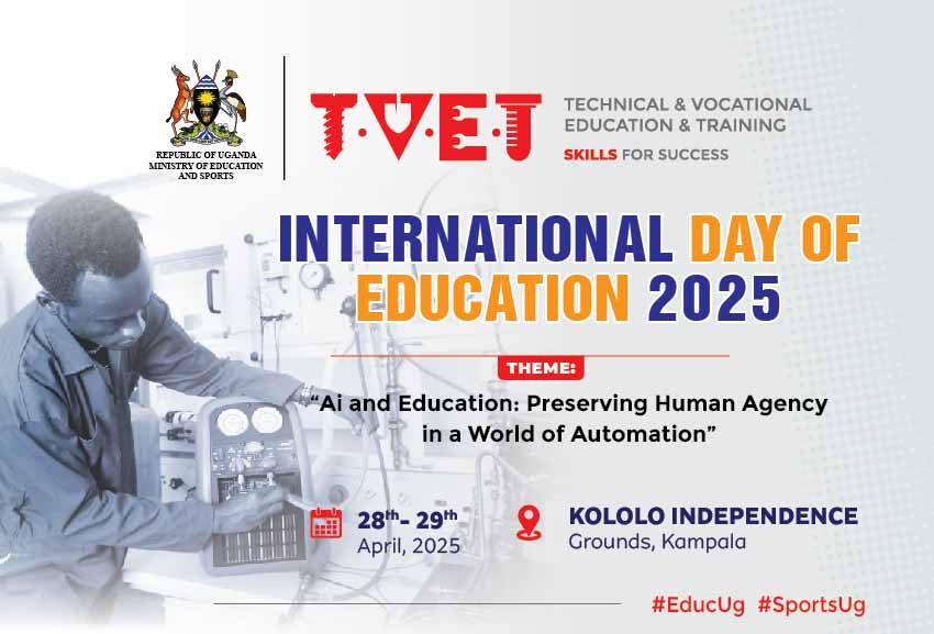 Educ_SportsUg's tweet photo. #EducUg | 𝐂𝐨𝐦𝐦𝐞𝐦𝐨𝐫𝐚𝐭𝐢𝐧𝐠 𝐈𝐧𝐭𝐞𝐫𝐧𝐚𝐭𝐢𝐨𝐧𝐚𝐥 𝐃𝐚𝐲 𝐨𝐟 𝐄𝐝𝐮𝐜𝐚𝐭𝐢𝐨𝐧
As we mark International Day of Education this year,we work towards an enduring symbiosis between human and technological action
📍Kololo Ceremonial Grounds
🗓 28th & 29th April https://t.co/utyAtYAxZQ