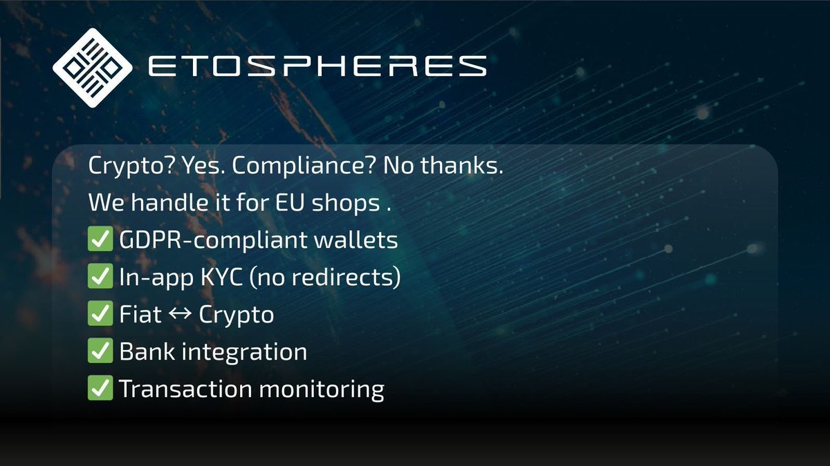 ETOSPHERES's tweet image. 🚀 We&apos;re excited to announce that ETOPay will fully support #IOTA Rebased.

ETOPay is our EU-compliant crypto payment SDK that lets businesses integrate secure wallet solutions with built-in KYC, fiat on/off ramps, and multi-currency support.

#ETOPay #IOTARebased