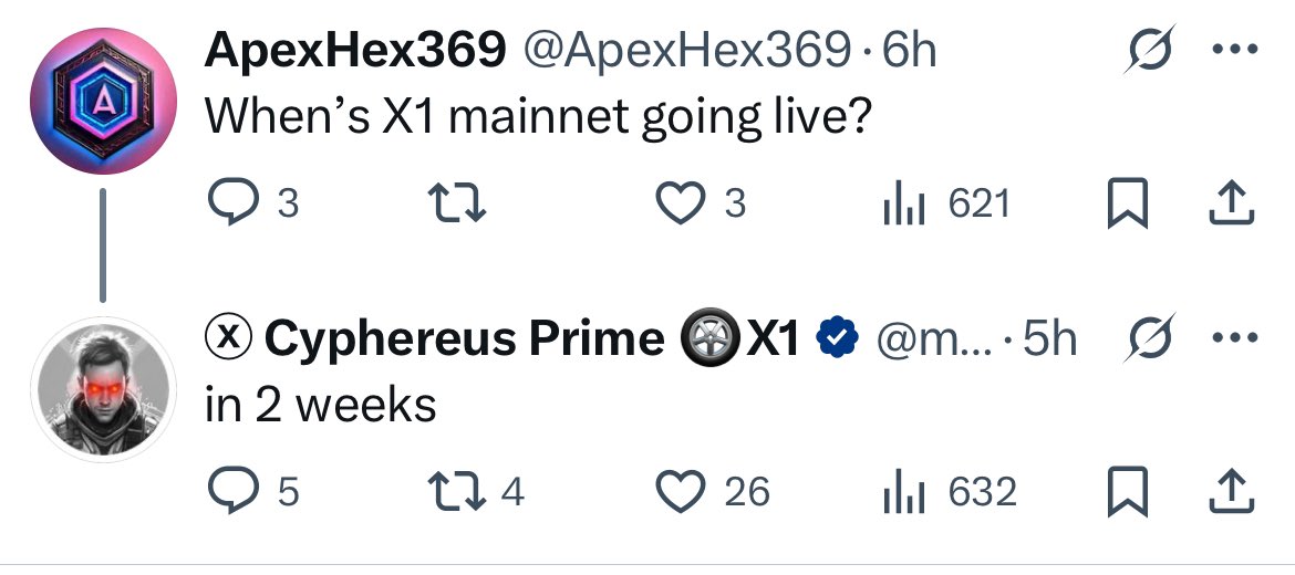 Finally in next 2 weeks #X1 is coming 

$XEN $XNT