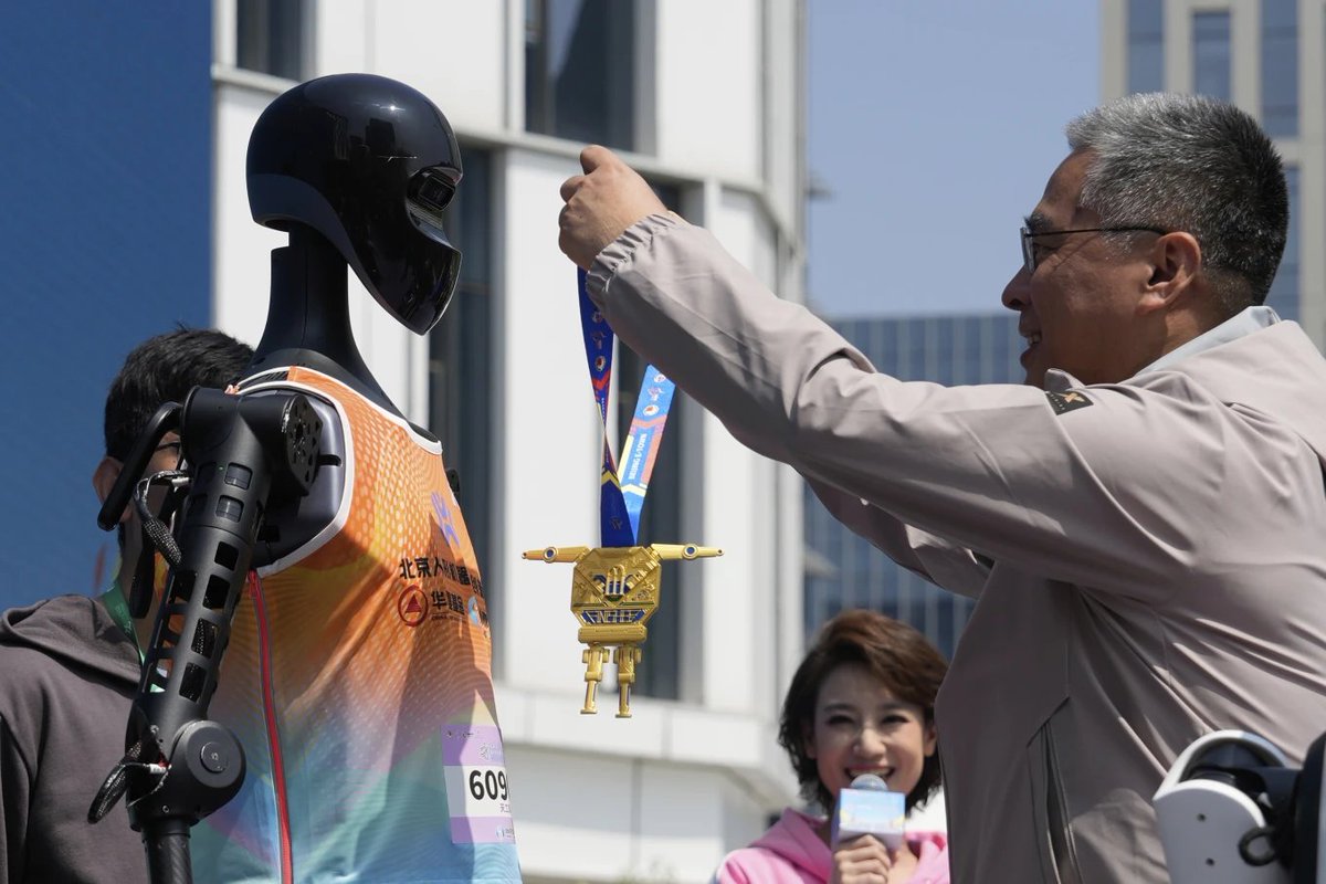 <a href="/ChineseEmbKenya/">Chinese Embassy in Kenya</a> China just had robots run a half marathon..one robot Tien Kung Ultra won with a good time and that,,is Chinese Modernization in Technology making China a modern socialist country.