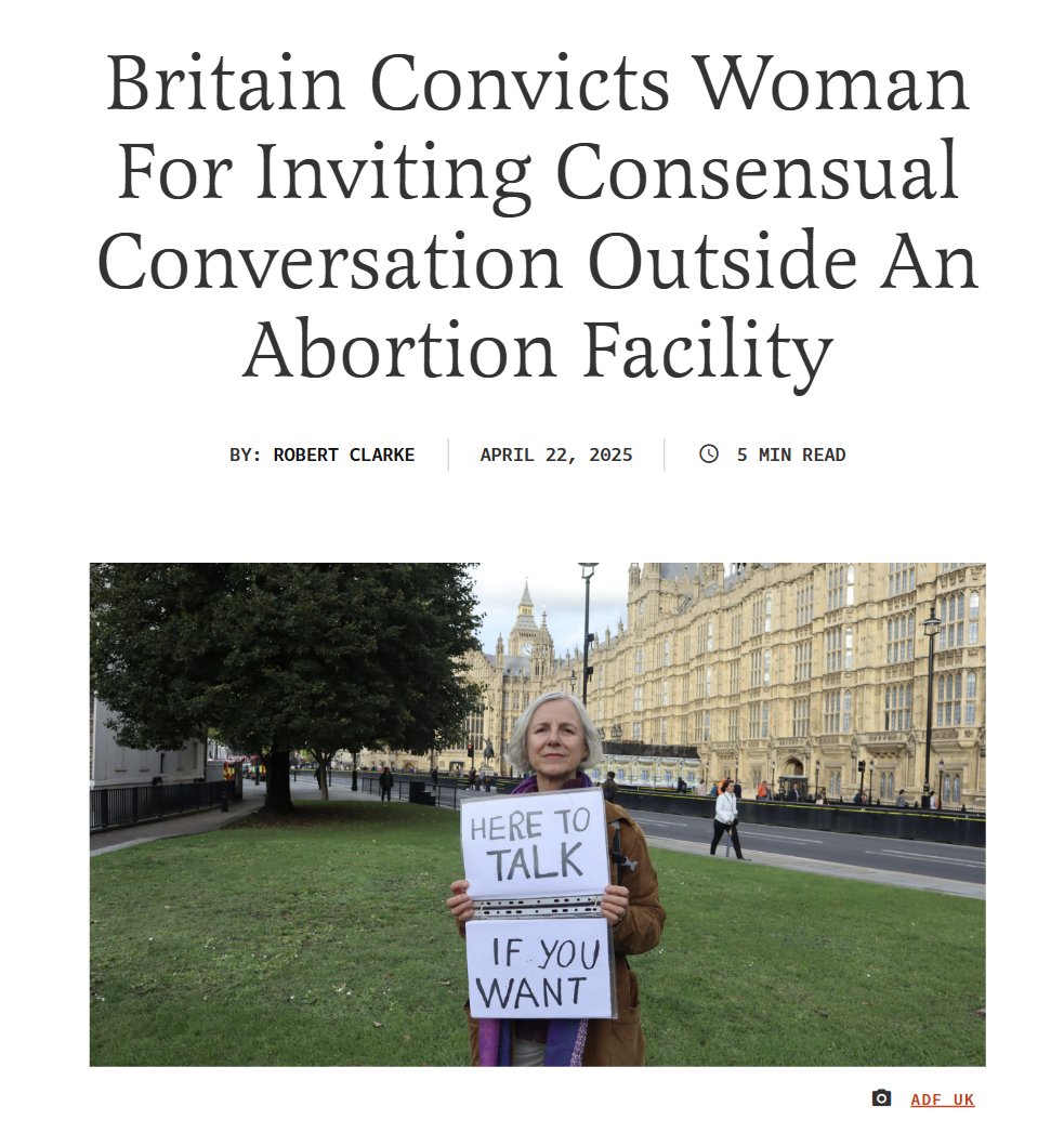 Right To Life UK (@righttolifeuk) on Twitter photo The Federalist: "In a free society, offering consensual conversation should never be grounds for a criminal conviction - yet that is exactly what a court in the United Kingdom has done". (<a href="/Rob_ADFIntl/">Robert Clarke</a>)
thefederalist.com/2025/04/22/bri… The Federalist: "In a free society, offering consensual conversation should never be grounds for a criminal conviction - yet that is exactly what a court in the United Kingdom has done". (<a href="/Rob_ADFIntl/">Robert Clarke</a>)
thefederalist.com/2025/04/22/bri…