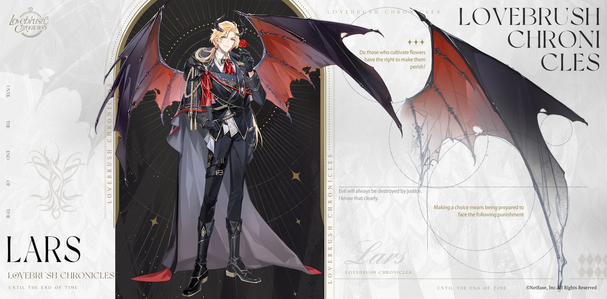 ⚜️ #Lars - Punishment of Sin ⚜️
"How should I position my horns when sleeping? Good question... Do devils not toss and turn when they sleep?" 

From April 30 to May 22, the brand-new main story [#UntilTheEndOfTime ] unveils! Lars' Outfit [Punishment of Sin] and exclusive [Wings]