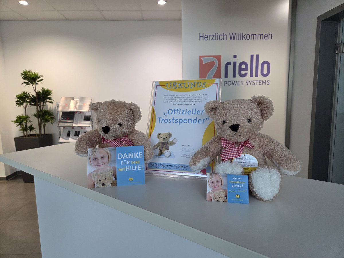 Gemeinsam für die Kleinsten – zum zweiten Mal! 🧸❤️

Wir freuen uns, auch in diesem Jahr wieder Teil der wunderbaren Sponsoring-Aktion „Trösterbären“ zu sein und damit zum zweiten Mal den Verein „Kleine Patienten in Not e.V.“ zu unterstützen.

#Trösterbär #BennyHilft