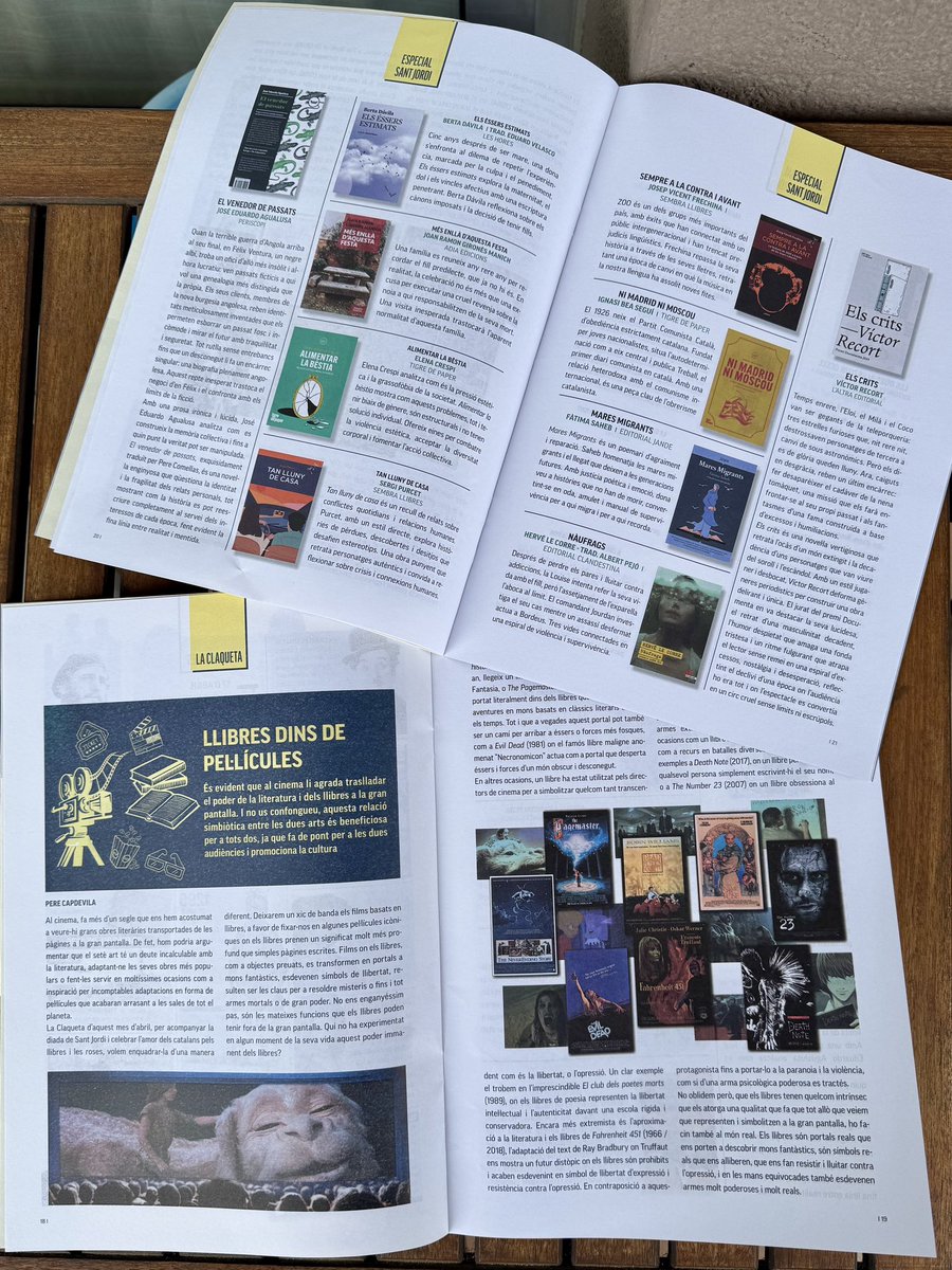 Revista Esguard (@revistaesguard) on Twitter photo Avui ens trobareu a la parada de <a href="/revistesAPPEC/">APPEC · Editors de Revistes i Digitals</a> del c/Diputació i a Calonge Poble de Llibres amb un número especial de #SantJordi
🌹Miquel Baixauli i Màrius Serra
🌹Opinió d'Esteve Plantada
🌹L'auca d'en Pedrals
🌹Recomanacions de llibres
🌹Llibres i cinema
🌹i molt més! Avui ens trobareu a la parada de <a href="/revistesAPPEC/">APPEC · Editors de Revistes i Digitals</a> del c/Diputació i a Calonge Poble de Llibres amb un número especial de #SantJordi
🌹Miquel Baixauli i Màrius Serra
🌹Opinió d'Esteve Plantada
🌹L'auca d'en Pedrals
🌹Recomanacions de llibres
🌹Llibres i cinema
🌹i molt més!