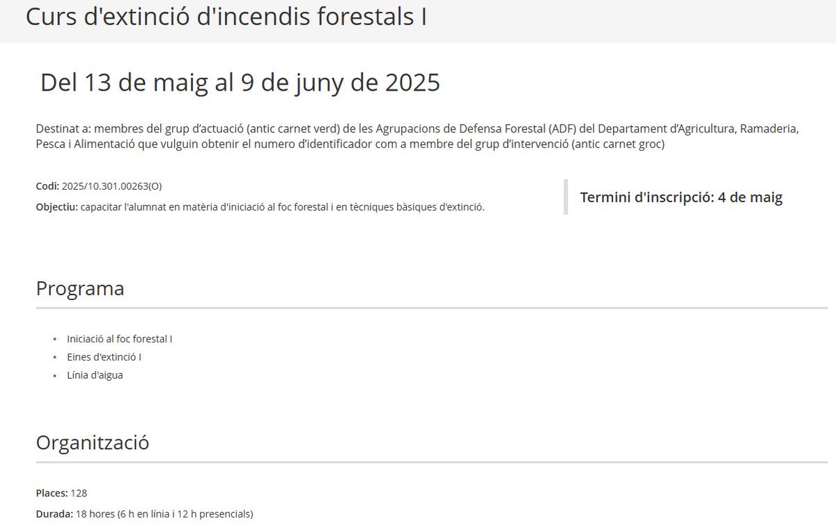 SFADF (@sfadfcat) on Twitter photo 📢 128 places per segon any consecutiu?
Això és menys d’una persona per <a href="/adfcat/">ADF</a>!
Ens calen mínim 350 places cada any per garantir el relleu i protegir el territori com cal. 🌳🔥
#adfcat #somterritori <a href="/agriculturacat/">Agricultura</a> <a href="/interiorcat/">Interior i Seguretat Pública</a> 📢 128 places per segon any consecutiu?
Això és menys d’una persona per <a href="/adfcat/">ADF</a>!
Ens calen mínim 350 places cada any per garantir el relleu i protegir el territori com cal. 🌳🔥
#adfcat #somterritori <a href="/agriculturacat/">Agricultura</a> <a href="/interiorcat/">Interior i Seguretat Pública</a>