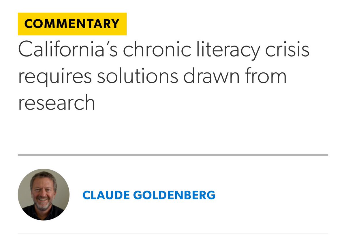 “Low-income students who aren’t proficient readers by the end of third grade are eight times less likely to graduate from high school.”

Claude Goldenberg reminds us of the stakes in California reading reform.

Read this superb piece. The CA vs MS juxtaposition is 🔥.

Link
