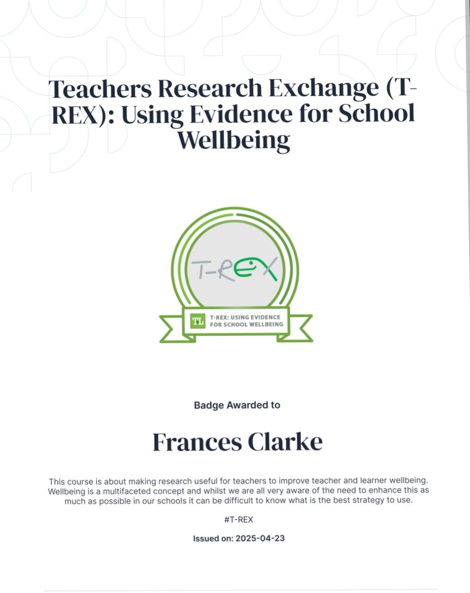 Frances Clarke (@masonbrook) on Twitter photo Delighted to receive my digital badge, an enjoyable journey <a href="/EducationTREX/">T-REX</a> <a href="/TeachingCouncil/">Teaching Council</a> <a href="/barbaramulv/">Barbara Mulvihill</a> <a href="/MICLimerick/">Mary Immaculate College (MIC)</a> Delighted to receive my digital badge, an enjoyable journey <a href="/EducationTREX/">T-REX</a> <a href="/TeachingCouncil/">Teaching Council</a> <a href="/barbaramulv/">Barbara Mulvihill</a> <a href="/MICLimerick/">Mary Immaculate College (MIC)</a>