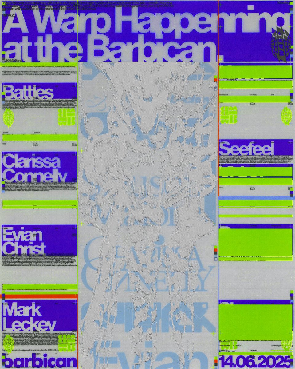 First poster for Warp Records' Barbican takeover