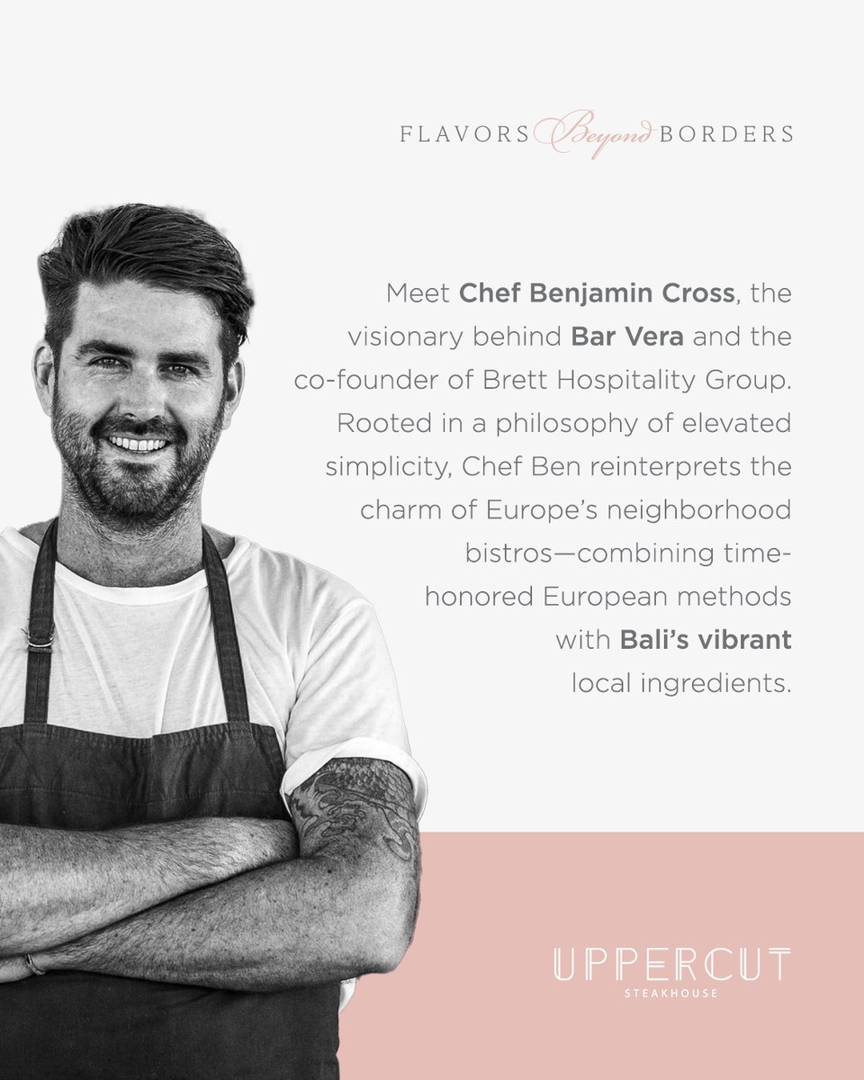 Embark on a culinary adventure where Parisian ease meets Balinese edge, featuring Chef Benjamin Cross of BarVera Bali. 
Join us for 𝐄𝐮𝐫𝐨𝐩𝐞𝐚𝐧 𝐒𝐨𝐮𝐥, 𝐈𝐬𝐥𝐚𝐧𝐝 𝐒𝐩𝐢𝐫𝐢𝐭 at Uppercut Steakhouse, 21–25 May 2025.
#JWMarriottSurabaya #FlavorsBeyondBorders #UPCxBarVera