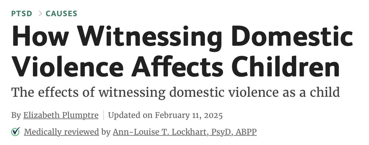 It is hard for adults to embrace the reality that witnessing domestic violence affects children. It makes parents feel guilty &amp; teachers feel helpless. To be effective, we need to think more about how knowing this stuff makes people feel. #FierceCuriosity
verywellmind.com/the-impact-of-…