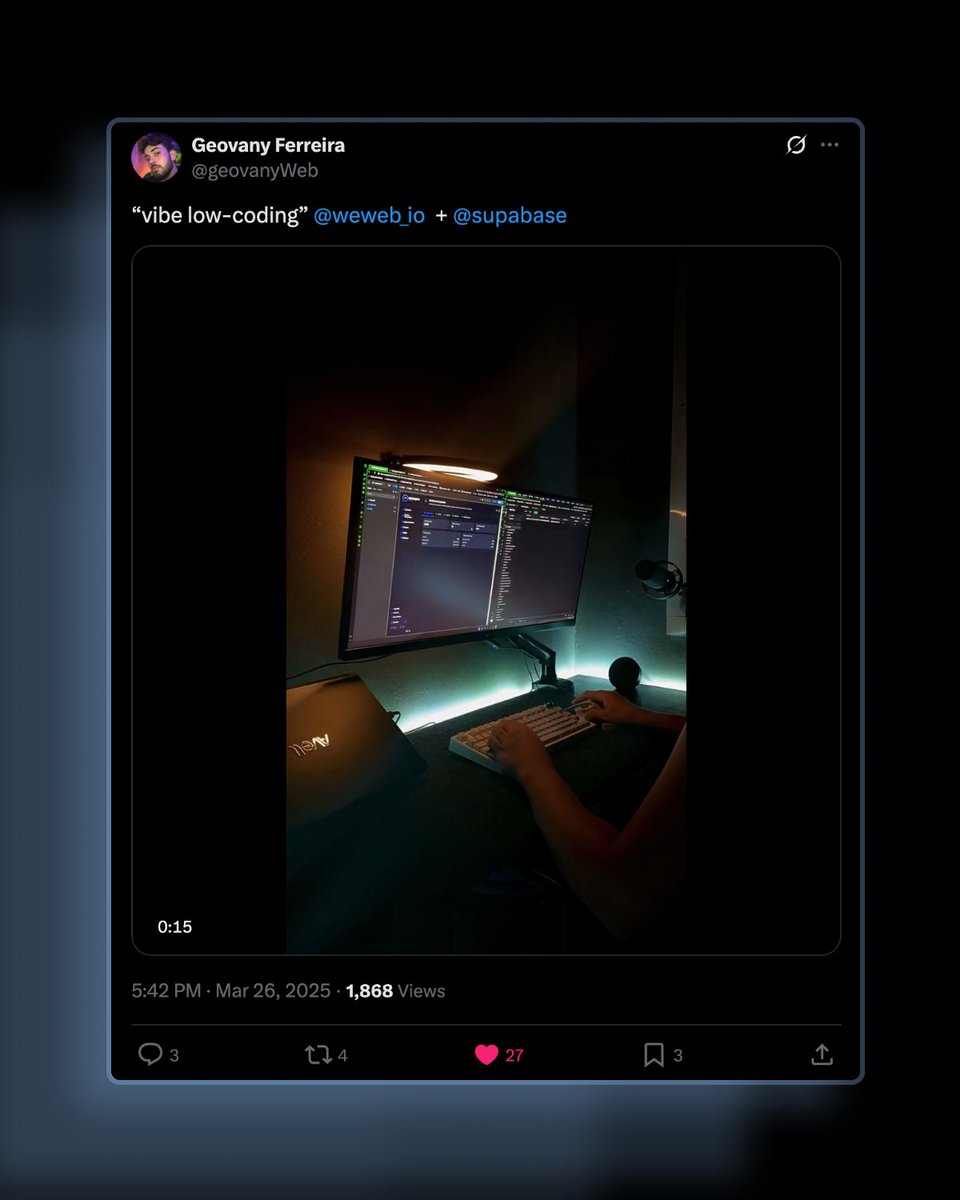 weweb_io's tweet photo. Will AI replace you?
AI is setting a new standard for app development.

AI augments humans to build faster, better, and further. You’re still the brain behind the operation.

You bring the human touch:
✨ Creativity to shape innovative solutions,
🎨 Expertise to design seamless UI/UX experiences, and
🔍 Precision to test thoroughly.

Shoutout to @geovanyWeb for doing awesome work.

What’s your experience been like building with AI? Drop your thoughts below👇